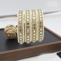 Sai Fashion Gold Plated Austrian Stone And Mirror Bangles Set