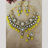 Sai Fashion Gold Plated Kundan Stone Beads And Pearl Necklace Set