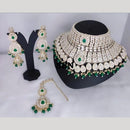 Sai Fashion Gold Plated Kundan Stone Beads And Pearl Choker Necklace Set 