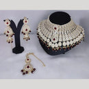 Sai Fashion Gold Plated Kundan Stone Beads And Pearl Choker Necklace Set