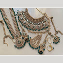 Sai Fashion Gold Plated Kundan Stone And Beads Bridal Set