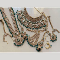 Sai Fashion Gold Plated Kundan Stone And Beads Bridal Set