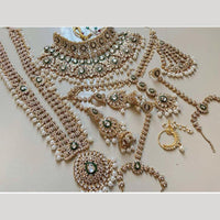 Sai Fashion Gold Plated Kundan Stone And Beads Bridal Set