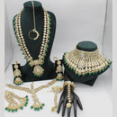 Sai Fashion Gold Plated Kundan Stone And Beads Bridal Set
