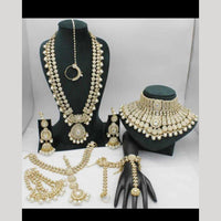 Sai Fashion Gold Plated Kundan Stone And Beads Bridal Set