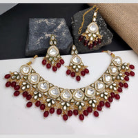 Sai Fashion Gold Plated Kundan And Beads Meenakari Necklace Set