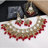 Sai Fashion Gold Plated Kundan And Beads Meenakari Necklace Set
