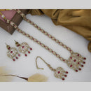 Sai Fashion Gold Plated Crystal And Pota Stone Long Necklace Set