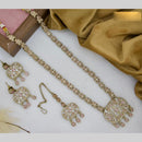 Sai Fashion Gold Plated Crystal And Pota Stone Long Necklace Set