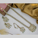 Sai Fashion Gold Plated Crystal And Pota Stone Long Necklace Set