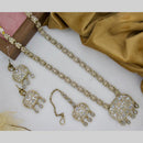 Sai Fashion Gold Plated Crystal And Pota Stone Long Necklace Set