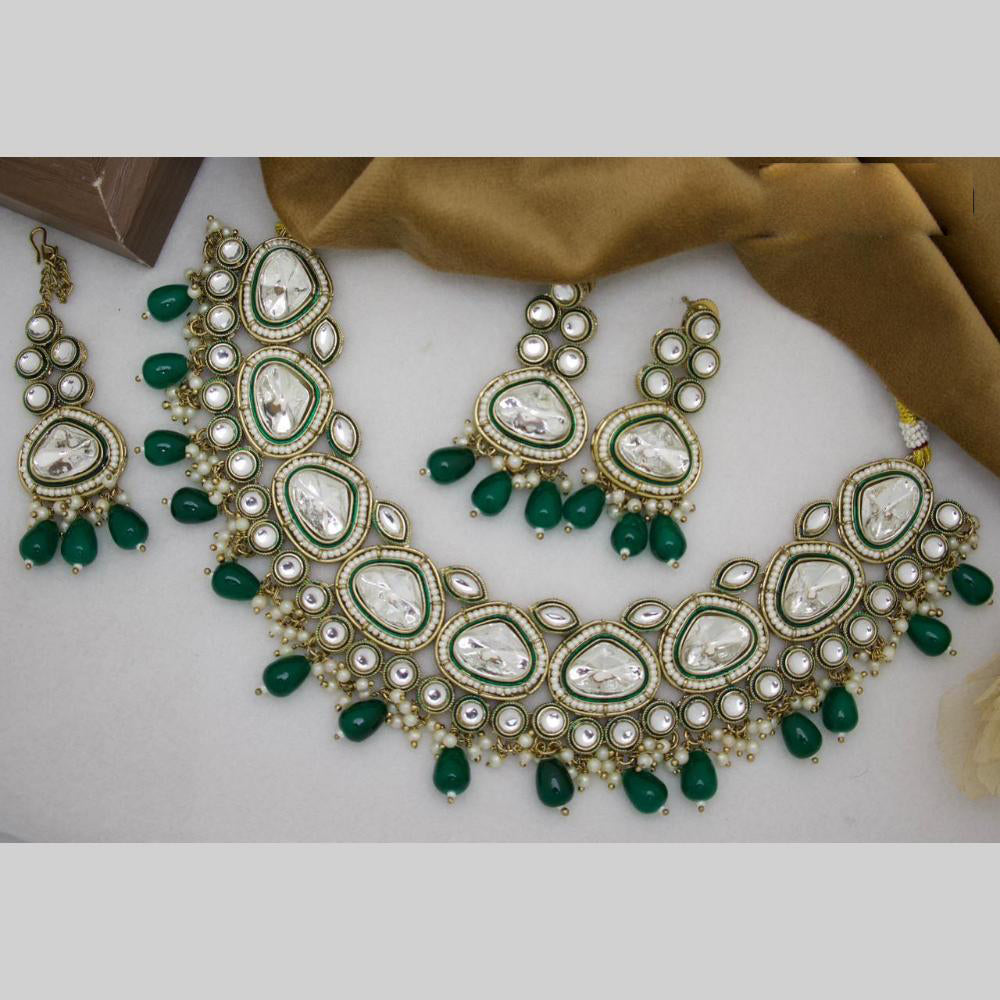 Sai Fashion Gold Plated Kundan And Beads Necklace Set