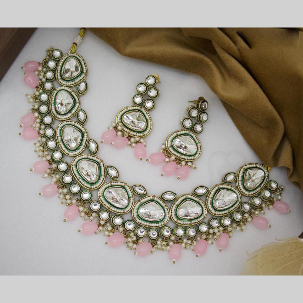 Sai Fashion Gold Plated Kundan And Beads Necklace Set