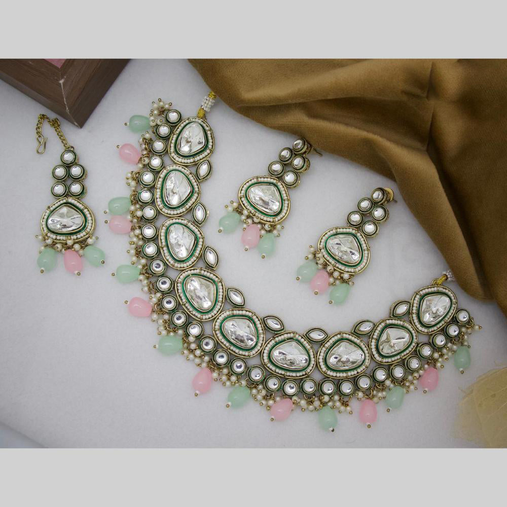 Sai Fashion Gold Plated Kundan And Beads Necklace Set