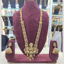 Sai Fashion Pota Stone Temple Long  Necklace Set