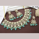 Sai Fashion  Gold Plated Crystal Stone And Beads Necklace Set