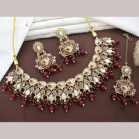 Sai Fashion  Gold Plated Crystal Stone And Beads Necklace Set