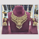 Sai Fashion Pota Stone Traditional Green & Pink Festival Jewelry Temple Necklace Set