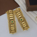 Sai Fashion Antique Elephant Design Pota Stones Openable Bangles Set