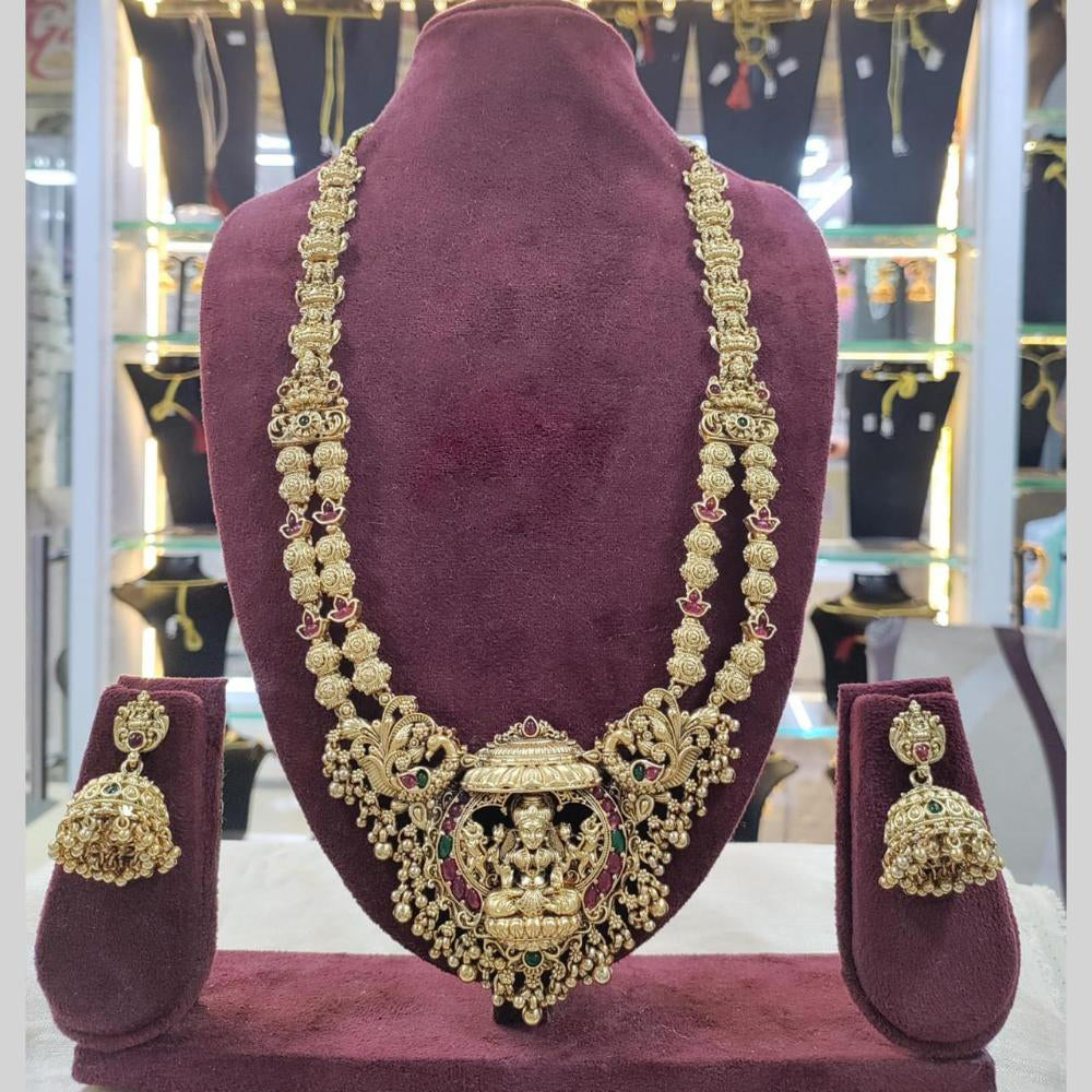 Sai Fashion Heritage Inspired Pota Stone Temple Necklace Set