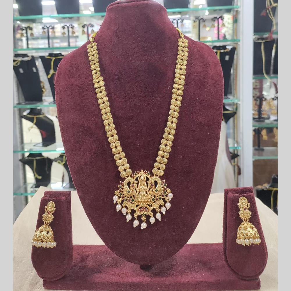 Sai Fashion Heritage Inspired Pota Stone Temple Necklace Set