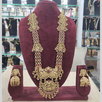 Sai Fashion Heritage Inspired Pota Stone Temple Long Necklace Set