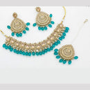 Sai Fashion Gold Plated Crystal Stone And Pearls Choker Necklace Set