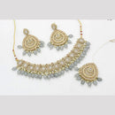 Sai Fashion Gold Plated Crystal Stone And Beads Choker Necklace Set