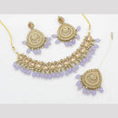 Sai Fashion Gold Plated Crystal Stone And Beads Choker Necklace Set