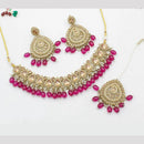 Sai Fashion Gold Plated Crystal Stone And Beads Choker Necklace Set