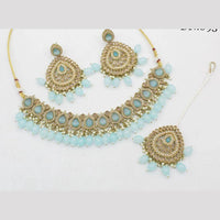 Sai Fashion Gold Plated Crystal Stone And Beads Choker Necklace Set