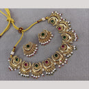 Sai Fashion Pota Stone And Pearl Necklace Set