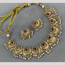 Sai Fashion Pota Stone And Pearl Necklace Set