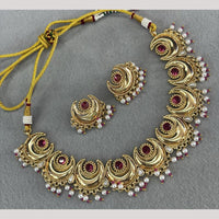 Sai Fashion Pota Stone And Pearl Necklace Set