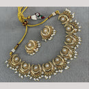 Sai Fashion Pota Stone And Pearl Necklace Set