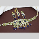Sai Fashion Elegant Gold Plated Crystal And Pearl Choker Necklace Set