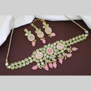Sai Fashion Elegant Gold Plated Kundan And Beads Choker Necklace Set