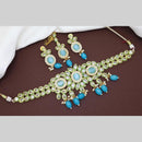 Sai Fashion Elegant Gold Plated Kundan And Beads Choker Necklace Set