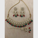 Sai Fashion Antique Finish Kundan Stone Pearl And Beads Necklace Set