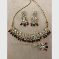 Sai Fashion Antique Finish Kundan Stone Pearl And Beads Necklace Set