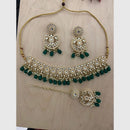 Sai Fashion Antique Finish Kundan Stone Pearl And Beads Necklace Set