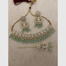 Sai Fashion Antique Finish Kundan Stone Pearl And Beads Necklace Set