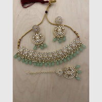 Sai Fashion Antique Finish Kundan Stone Pearl And Beads Necklace Set