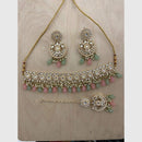 Sai Fashion Antique Finish Kundan Stone Pearl And Beads Necklace Set