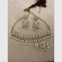 Sai Fashion Antique Finish Kundan Stone Pearl And Beads Necklace Set