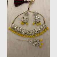 Sai Fashion Antique Finish Kundan Stone Pearl And Beads Necklace Set