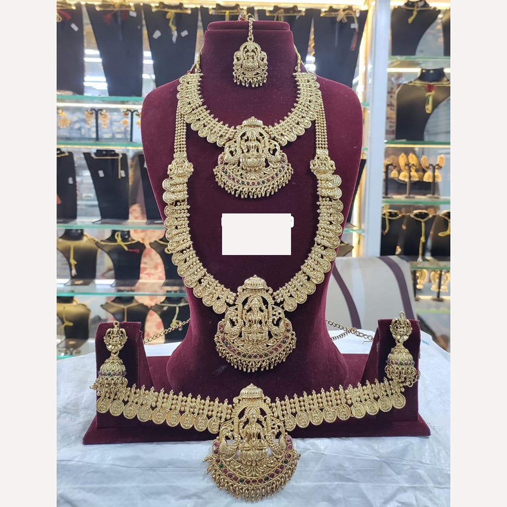 Sai Fashion Temple Grace Combo Set With Classic Pota Stone Detailing