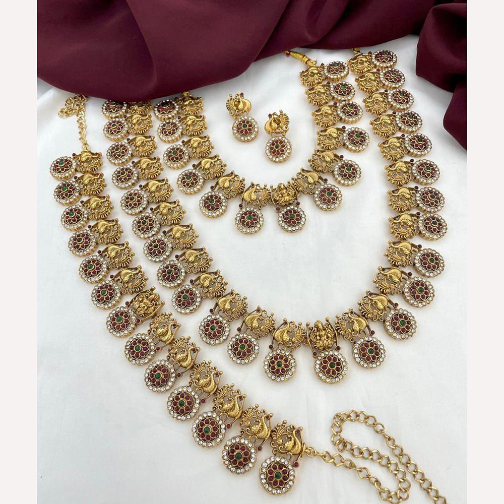 Sai Fashion Indian Bridal Jewelry Set Pota Temple Combo Set For Weddings And  Festivals