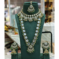 Sai Fashion Traditional Double Layer Kundan Stone And Beads Necklace Set