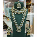 Sai Fashion Traditional Double Layer Kundan Stone And Beads Necklace Set